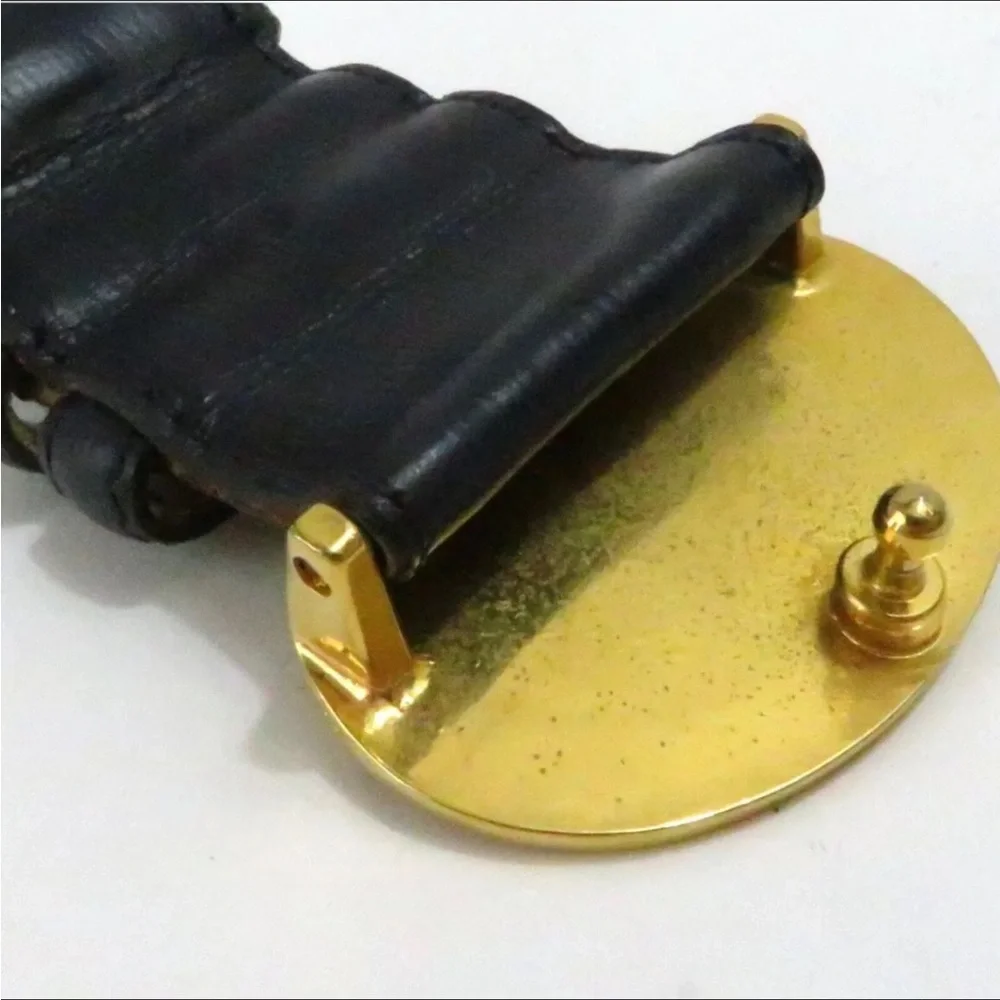 Auth Christian Dior Women Waist Belt 75/30 Made In France Navy - Picture 6 of 11